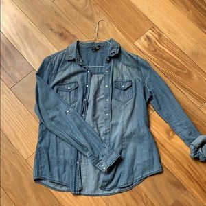 Highway Jeans faux denim button down blouse